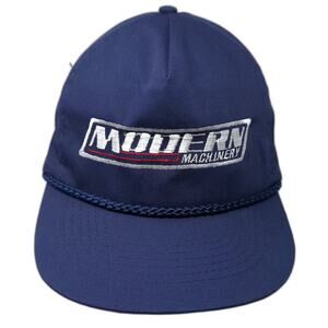 KC Modern Machinery 5 Panel Hat Blue White One Size Snapback Rope Embroidered